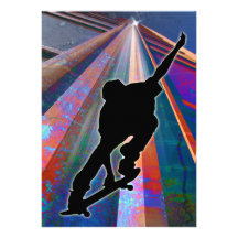 Skateboard on a Building Ray Personalized Announcements