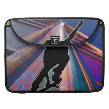 Skateboard on a Building Ray Sleeves For MacBook Pro