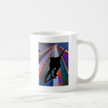 Skateboard on a Building Ray Mugs