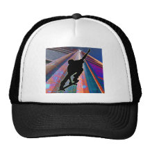 Skateboard on a Building Ray Trucker Hats