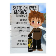 Skateboard Party Personalised Invites