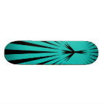 Skateboard, Peace Starburst, Aqua & Black