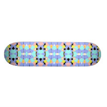 Skateboard Pink Blue Diamonds