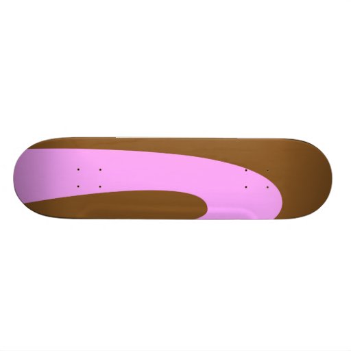Skateboard, Pink & Brown Swoosh