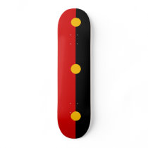 Skateboard Red Black Yellow Circles