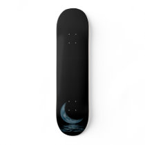 SKATEBOARD Reflection Crescent Moon On Lake Blue