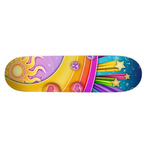 Skateboard - Retro Pop Art Sixties Sky