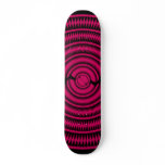Skateboard - Spiral Pattern - Hot Pink & Black