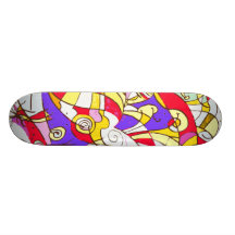 Skateboard with Colour Fragments Design