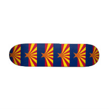 Skateboard with flag of Arizona