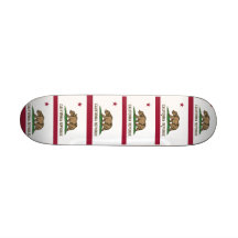 Skateboard with flag of California