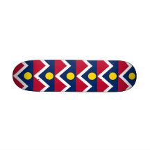 Skateboard with flag of Denver, Colorado