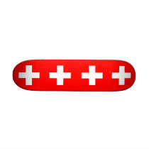 Skateboard with flag of Switzerland