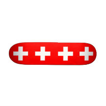 Skateboard with flag of Switzerland