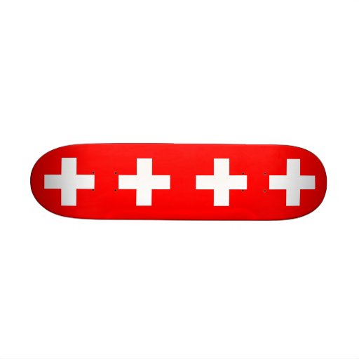 Skateboard with flag of Switzerland