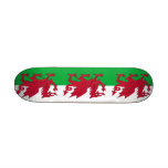 Skateboard with flag of Wales