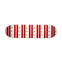 Skateboard with flag of Washington DC