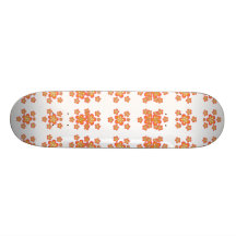 Skateboard Yellow Flowers White
