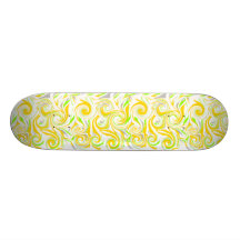 Skateboard Yellow Swirl