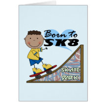 SKATEBOARDER - African American Boy Greeting Cards