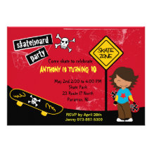 Skateboarder Birthday Invitation