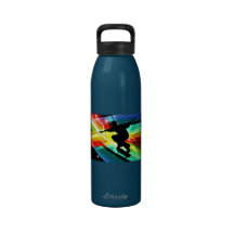 Skateboarder in Criss Cross Lightning Reusable Water Bottles