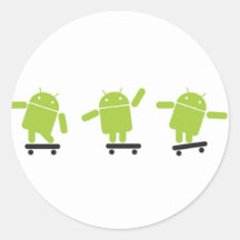 Skateboarding Android Round Sticker