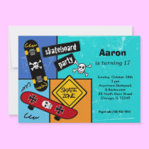 Skateboarding Birthday invitations