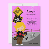 Skateboarding Birthday (Pink) invitations
