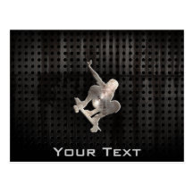 Skateboarding; Cool Black Postcard