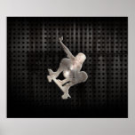 Skateboarding; Cool Black Poster