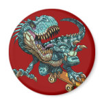 Skateboarding Dinosaur Magnet
