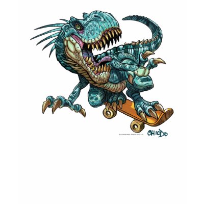 Skateboarding Dinosaur T Shirt by chiodobros