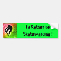 Skateboarding in a Psychedelic Cyclone Bumper Sticker