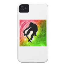 Skateboarding in a Psychedelic Cyclone Case-Mate iPhone 4 Cases