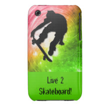Skateboarding in a Psychedelic Cyclone iPhone 3 Case-Mate Case