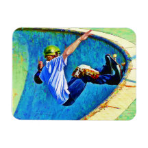 Skateboarding in the Bowl copy Rectangular Magnets