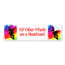 Skateboarding on Rainbow Grunge