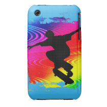 Skateboarding on Rainbow Grunge