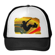 Skateboarding Silhouette in the Bowl Hats