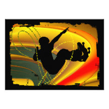 Skateboarding Silhouette in the Bowl Personalized Invitation