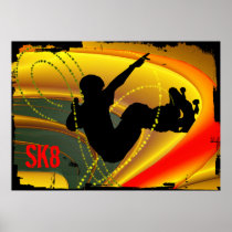 Skateboarding Silhouette in the Bowl