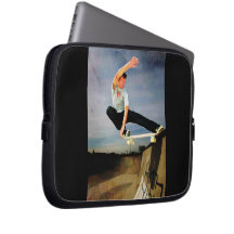 Skateboarding the Wall Laptop Sleeves