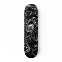 Skateboards Black White Style Melted Metal Silver