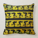 Skater Stripes on Gold Throw Pillow