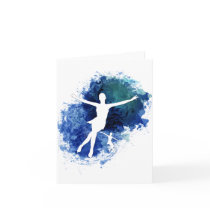 Skaters Blue Background Greeting Card