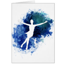 Skaters Blue Background Greeting Card