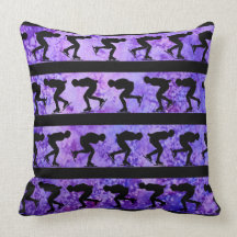 Skaters On Purple Throw Pillows