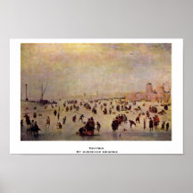 Skating By Avercamp Hendrik Print