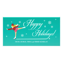Skating Happy Holidays on Ice Picture Card